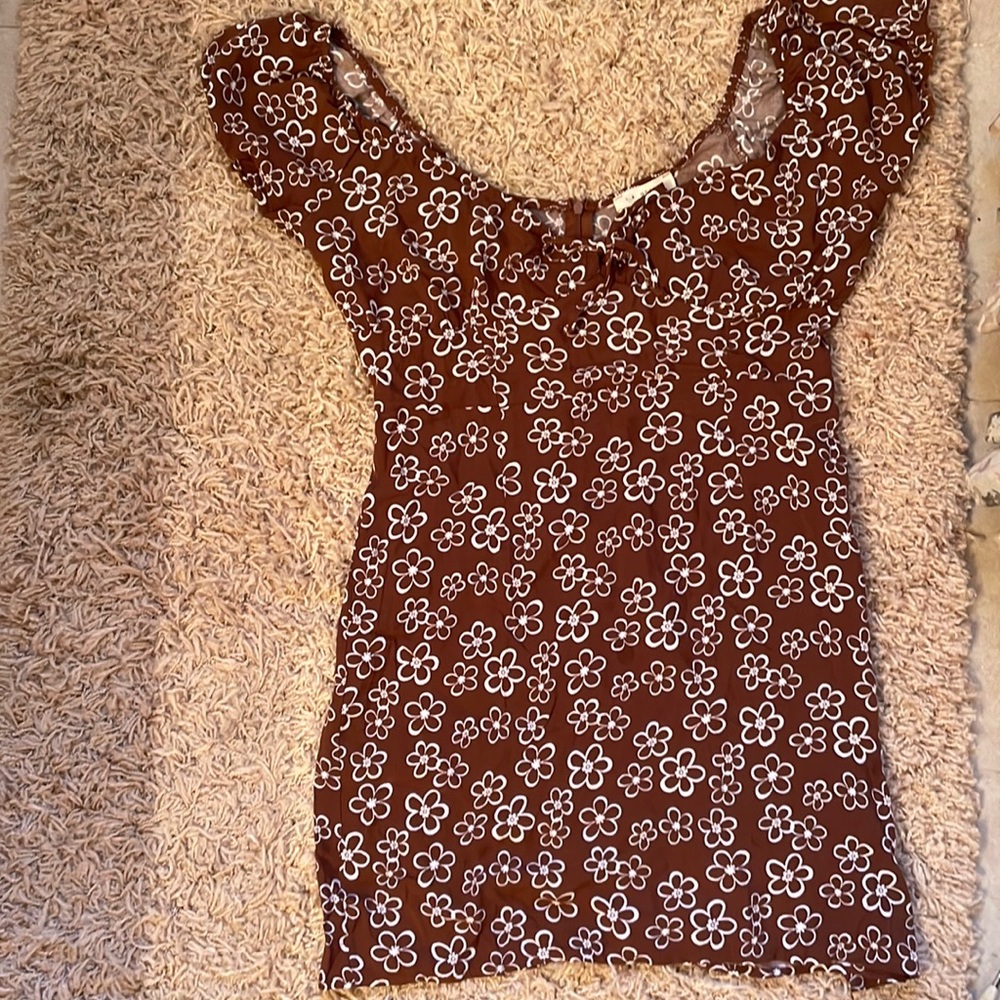 Brown floral dress